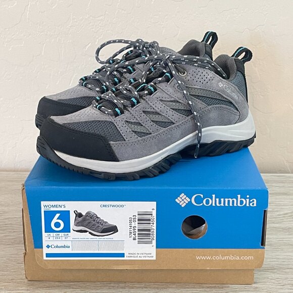 New Columbia Crestwood Hiking Shoes Boots 6 Graphite Pacific Rim with Box - Picture 1 of 12